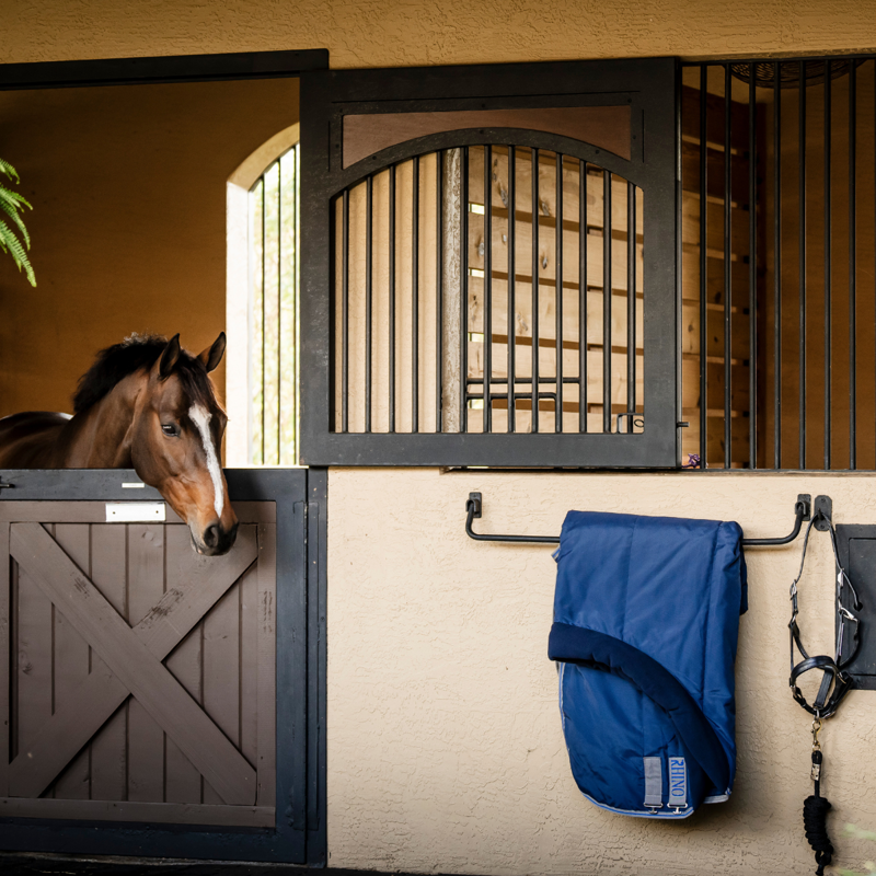 Horseware Rhino 250g Vari-Layer Stable Rug - Navy/Titanium Grey and Classic Blue-3