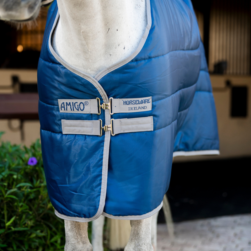 Horseware Amigo Diamond 100g Insulator Stable Rug -  Navy/Titanium Grey-1