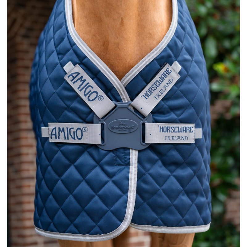Horseware Amigo Quilted 200g plus Stable Rug - Navy/Titanium Grey Silver-1