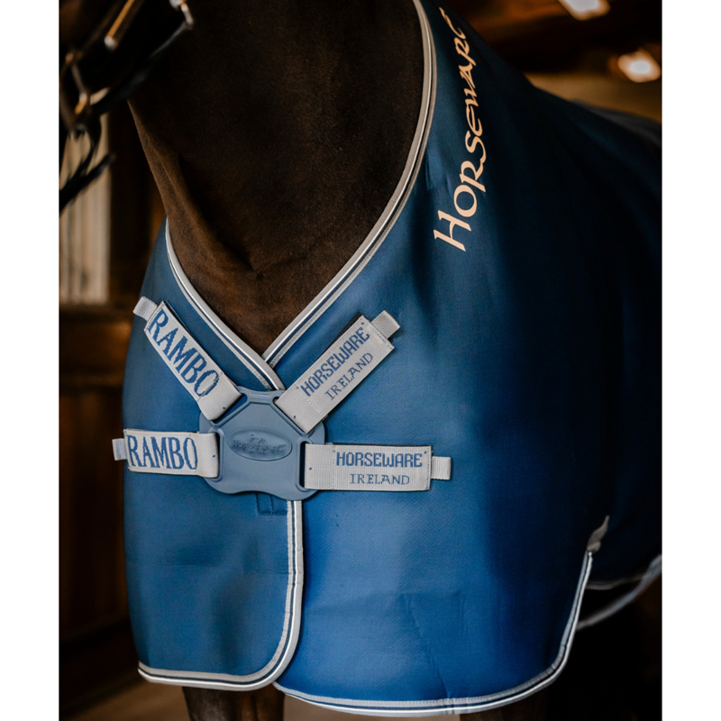 Horseware Rambo Airmax Cooler - Navy/Thunderstorm Grey Silver-1