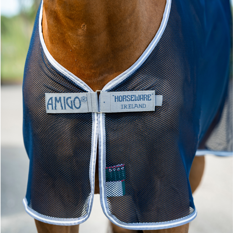 Horseware Amigo Net Cooler - Navy/Titanium Grey Silver-1