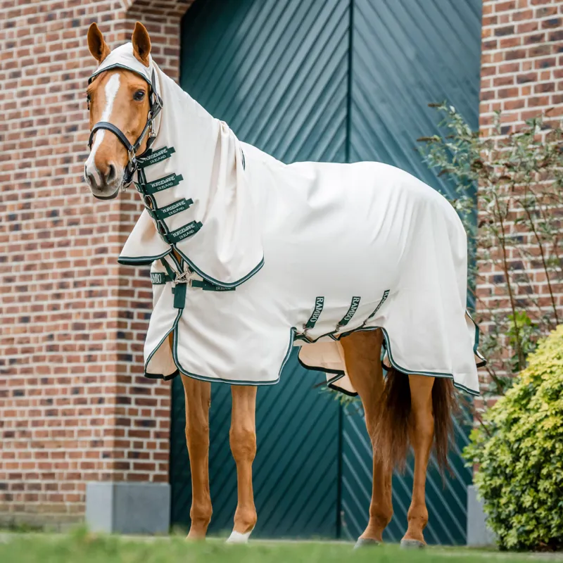 Horseware Rambo Hoody - Chalk/Hunter Green/Silver