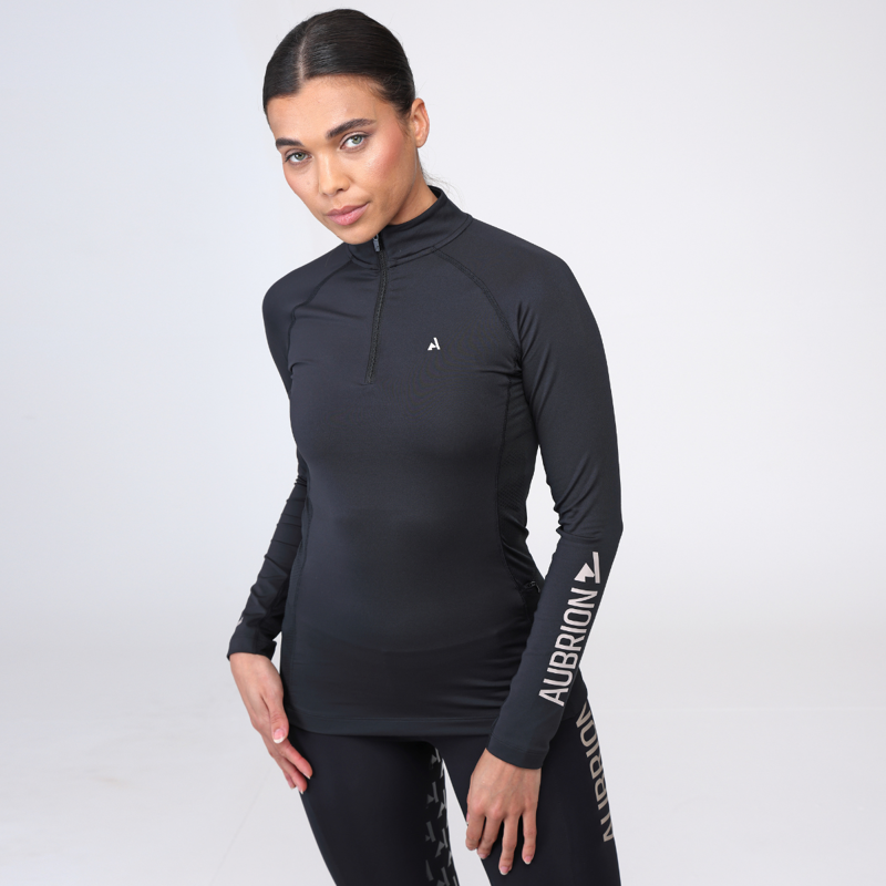 Aubrion Ladies React Long Sleeve Base Layer - Shadow-3