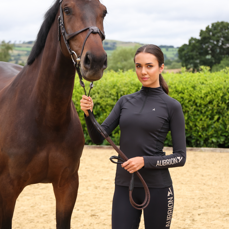 Aubrion Ladies React Long Sleeve Base Layer - Shadow-7