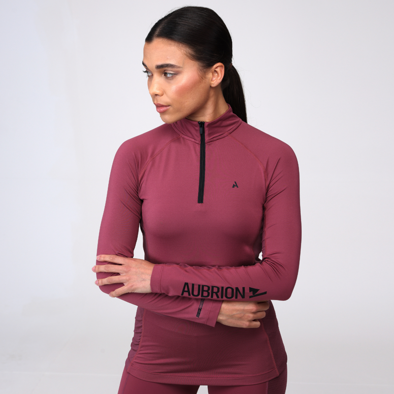 Aubrion Ladies React Long Sleeve Base Layer - Mauve-3