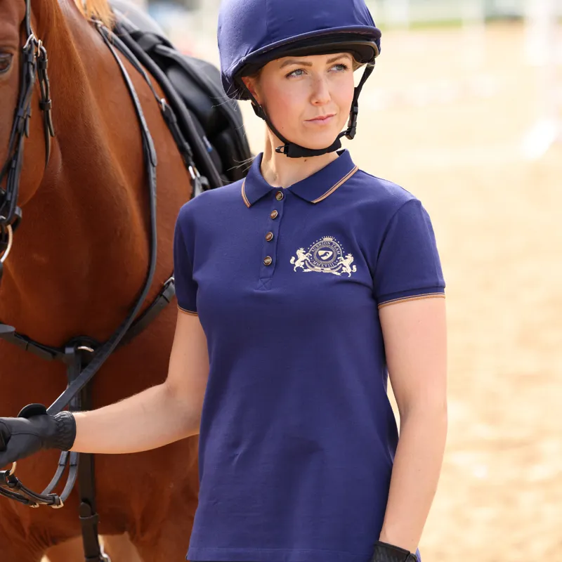Aubrion Ladies Team Short Sleeve Polo - Midnight-2