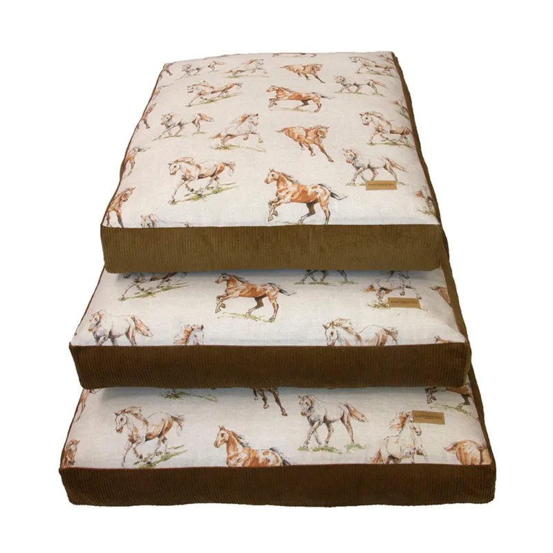 Earthbound Box Cushion Bed - Horse Big Print