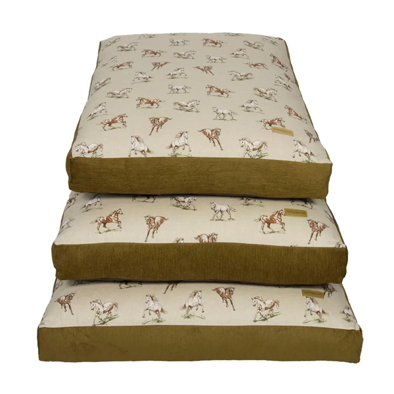 Earthbound Box Cushion Bed - Horse Little Print - Small