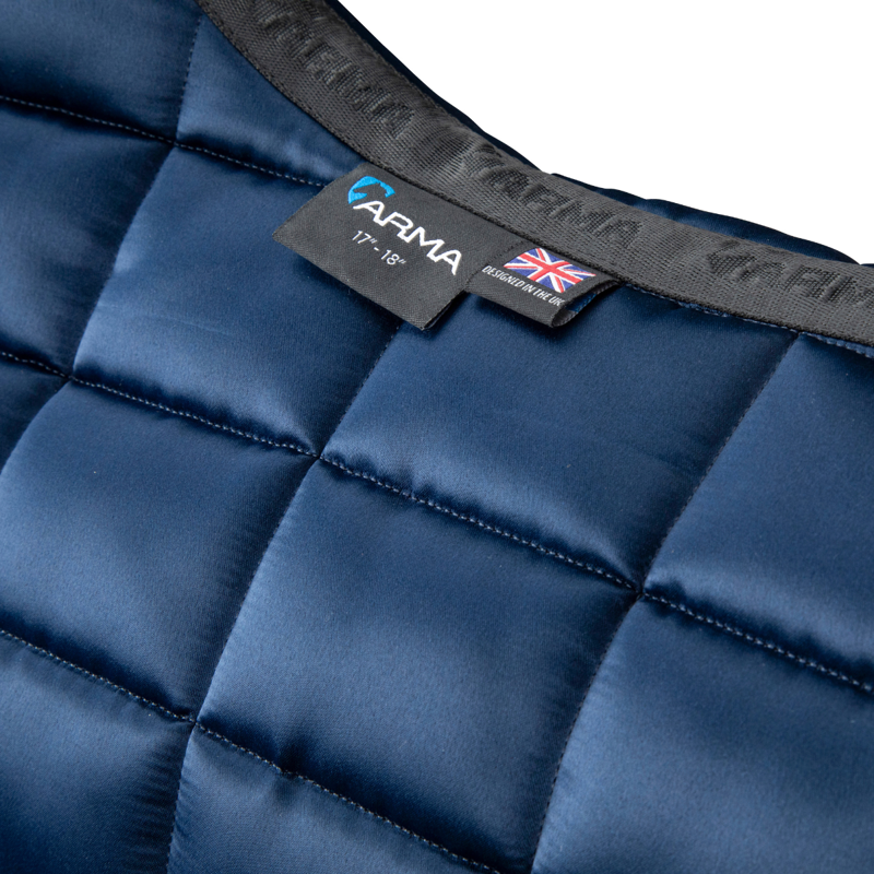 Shires ARMA Eltar Satin Dressage Saddlecloth - Navy-2
