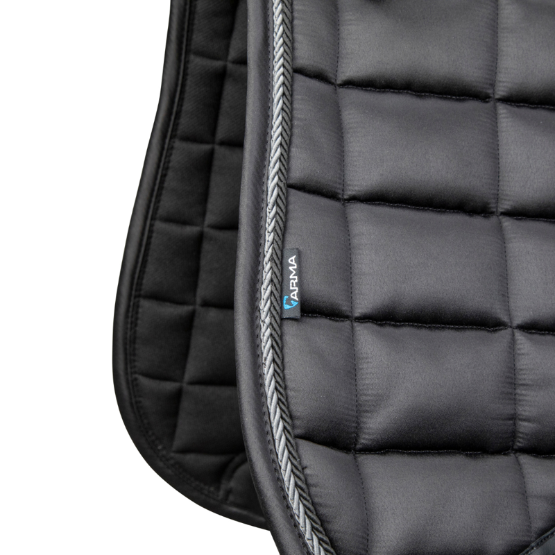 Shires ARMA Eltar Satin Dressage Saddlecloth - Black-2