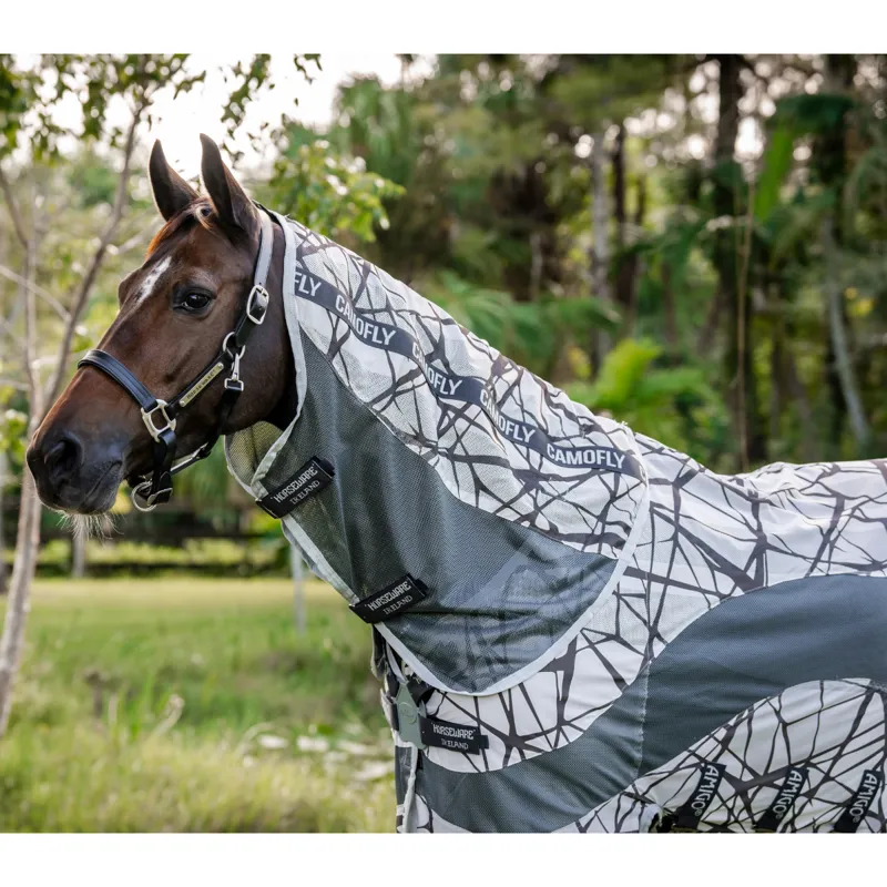 Horseware Amigo CamoFly Plus Fly Sheet - Print Grey-4