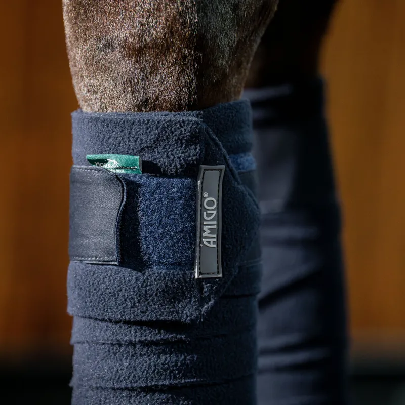Horseware Amigo Fleece Bandages - Navy - One Size-3