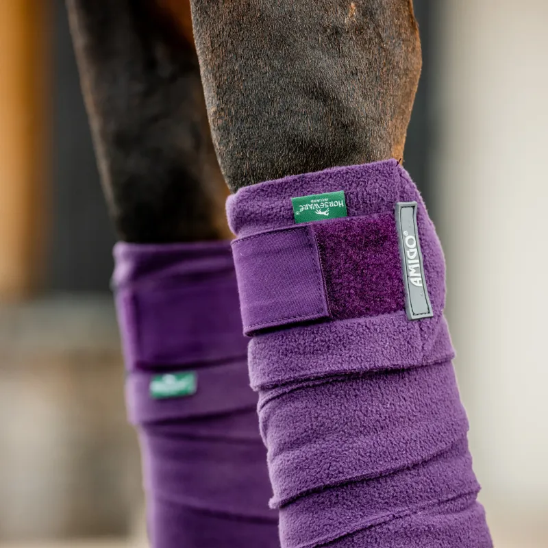 Horseware Amigo Fleece Bandages - Winterberry - One Size-3