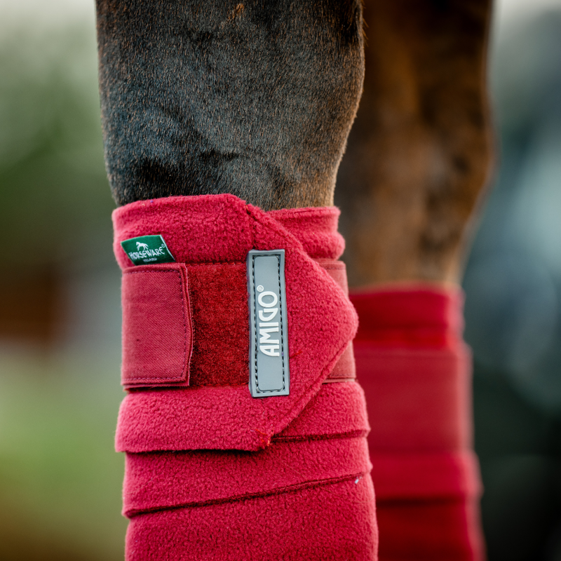 Horseware Amigo Fleece Bandages - Mulberry - One Size-3