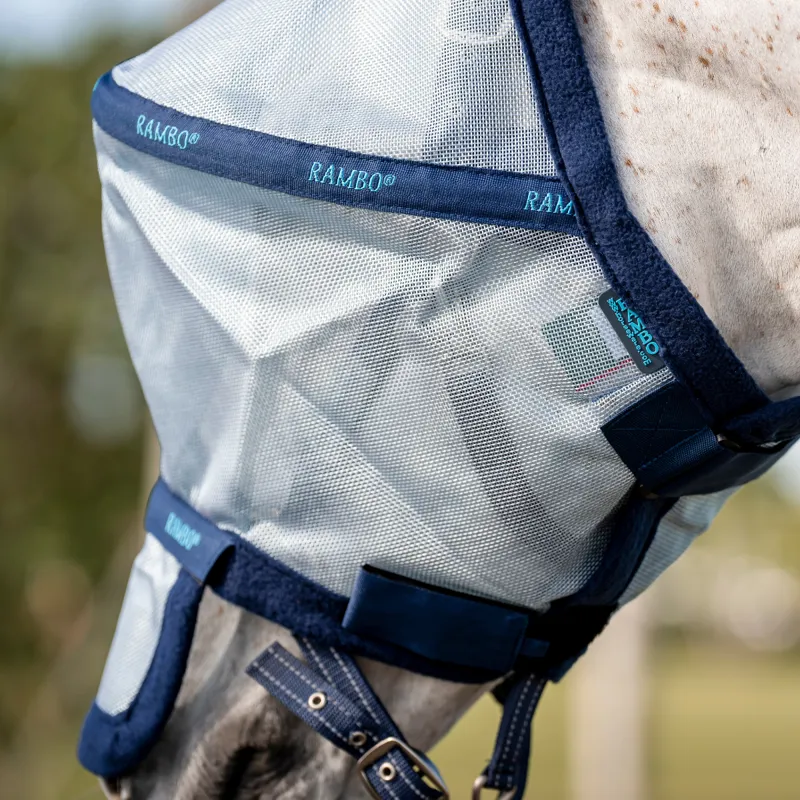 Horseware Rambo Flymask - Azure Blue/Navy Electric Blue-1