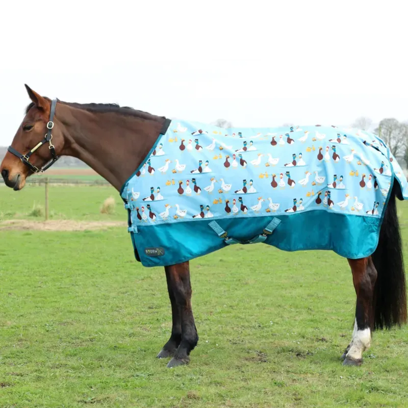 Hy StormX Original Ay Up Duck 0 Turnout Rug - Blue/Turquoise