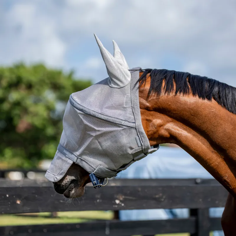 Horseware Rambo Flymask - Silver/Titanium Grey Silver-1