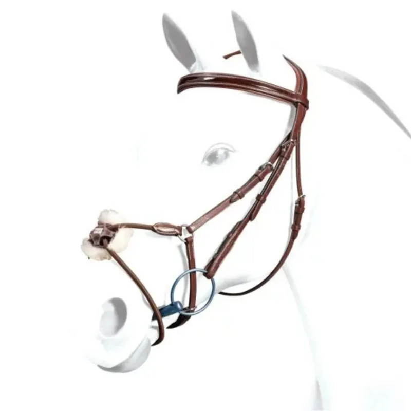 Equipe Emporio Grackle Bridle - Red/Brown/Silver