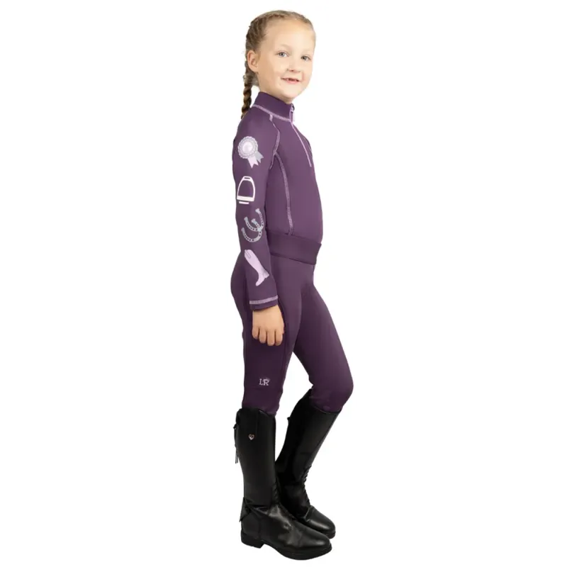Little Rider Giddy Up Gymkhana Riding Tights - Purple/Lilac