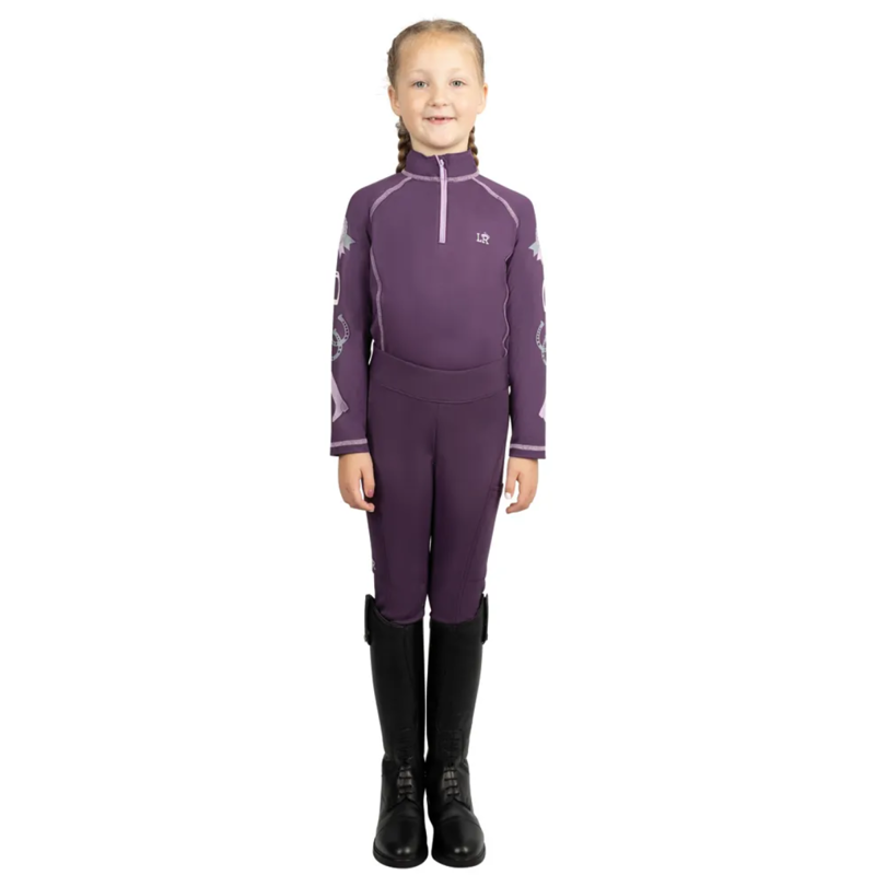 Little Rider Giddy Up Gymkhana Riding Tights - Purple/Lilac-1