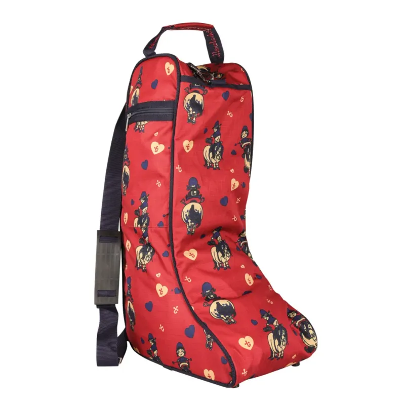 Hy Equestrian Thelwell Collection Balancing Act Boot Bag - Red/Navy