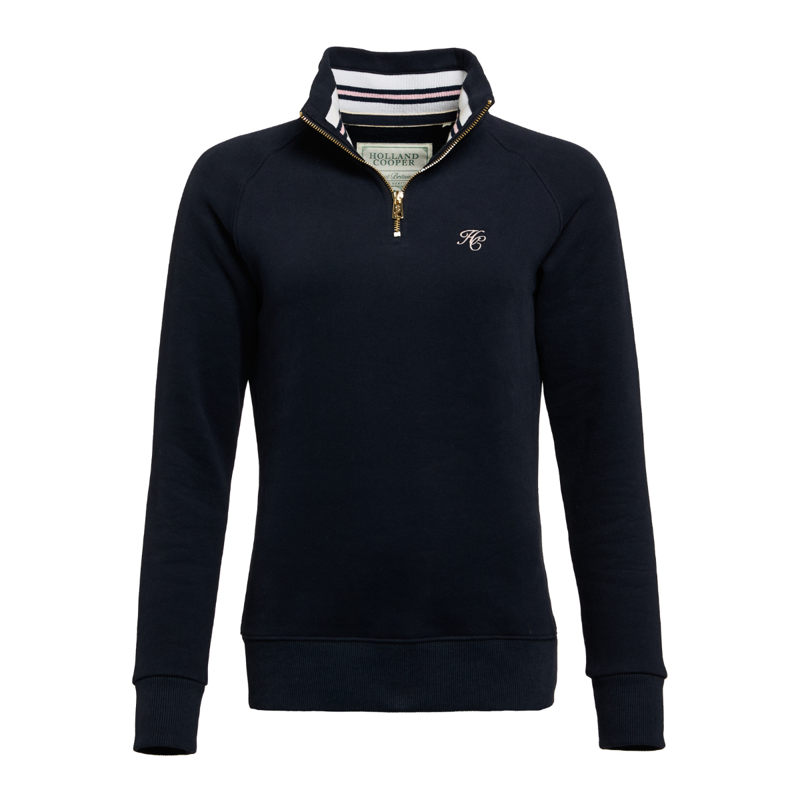 Holland Cooper Burford Quarter Zip Neck Sweat - Ink Navy-6