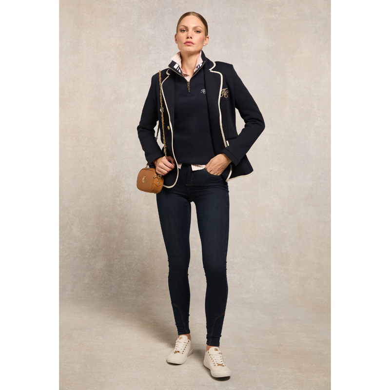 Holland Cooper Burford Quarter Zip Neck Sweat - Ink Navy-2