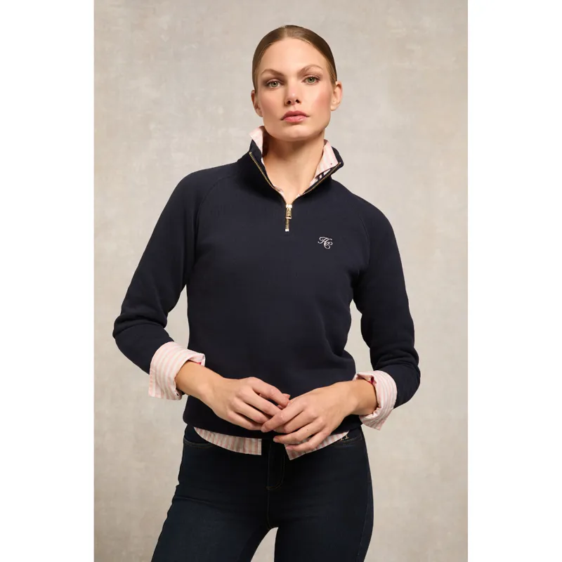 Holland Cooper Burford Quarter Zip Neck Sweat - Ink Navy