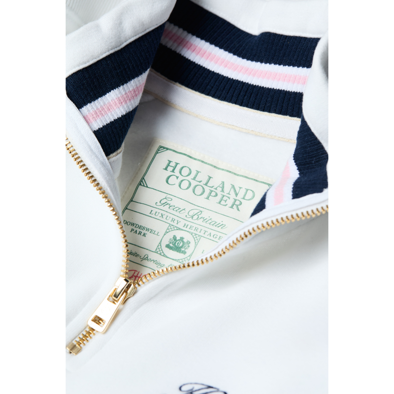 Holland Cooper Burford Quarter Zip Neck Sweat - White-7