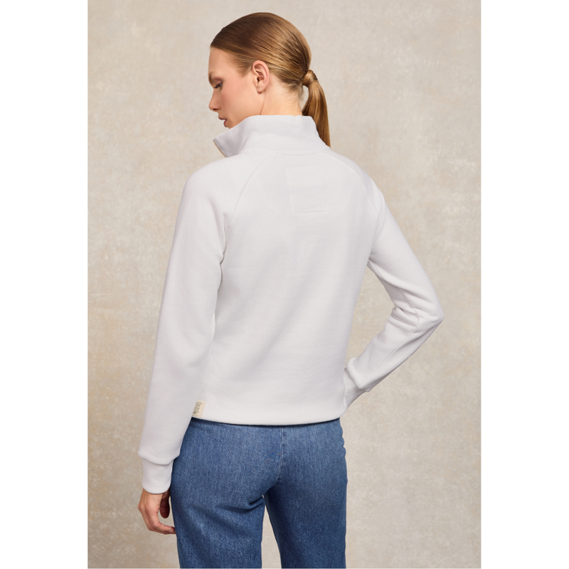 Holland Cooper Burford Quarter Zip Neck Sweat - White-2