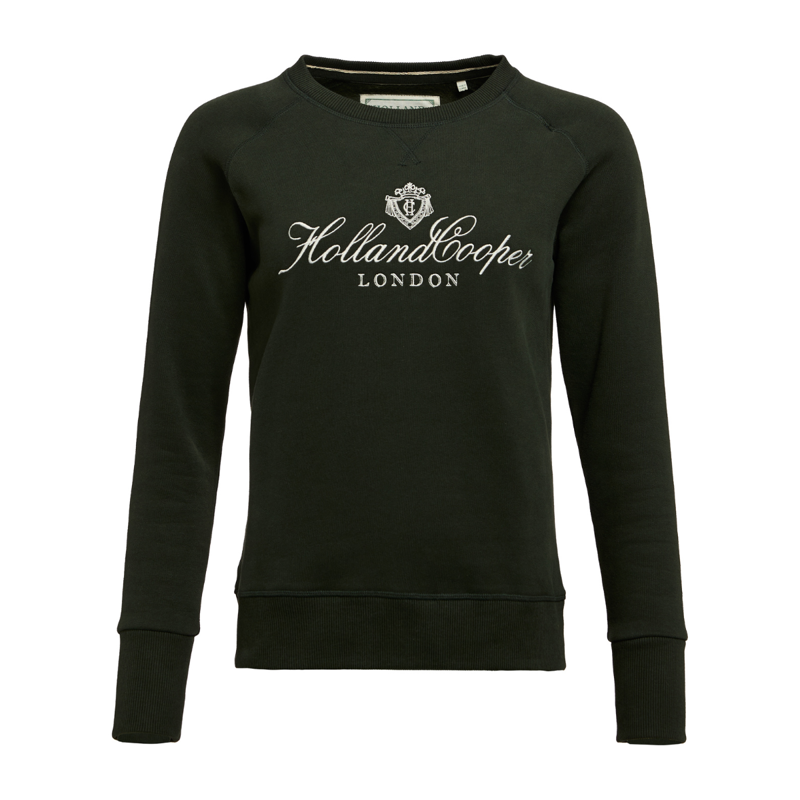 Holland Cooper Script Crew Sweat - Racing Green-2