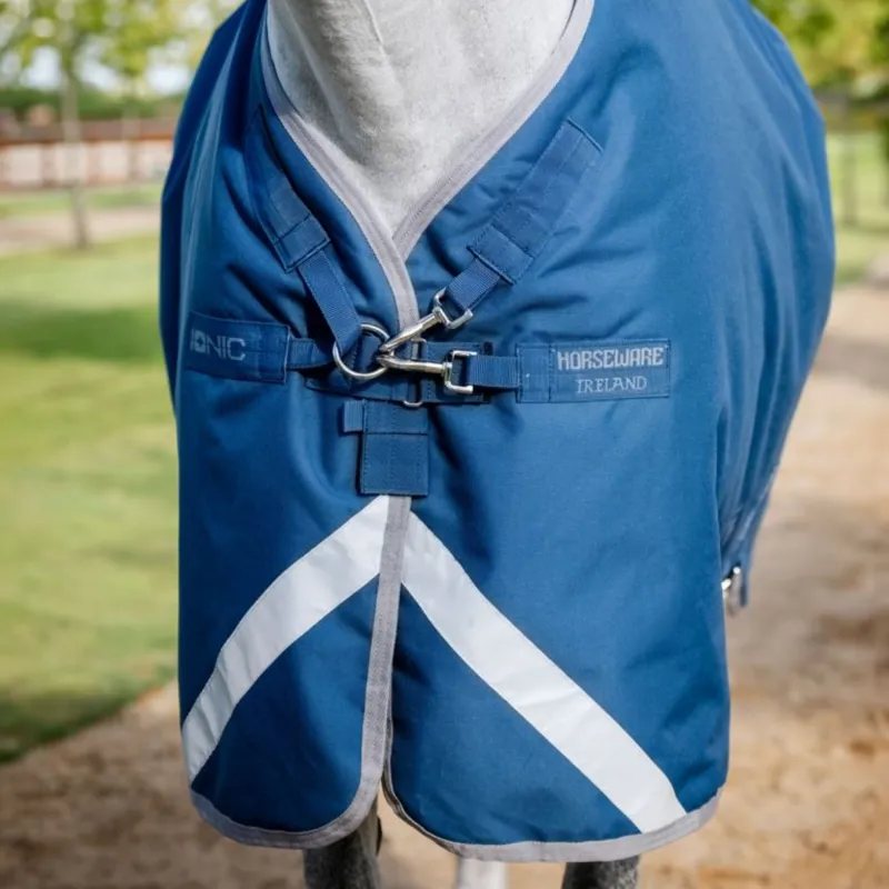 Horseware Ionic Therapy 100g Turnout Rug - Imperial Blue/Silver Navy-4