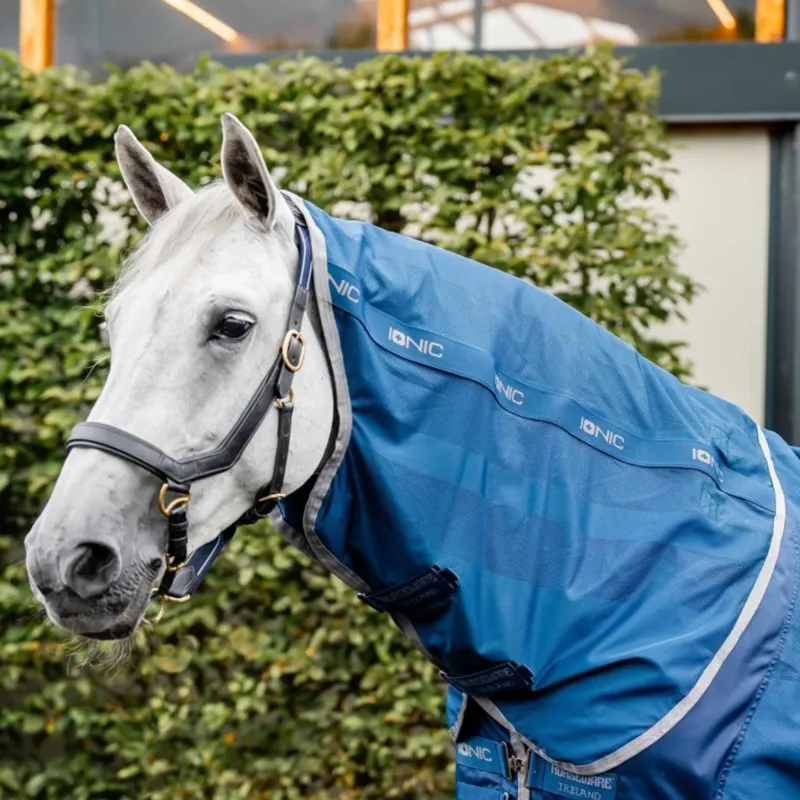 Horseware Ionic Therapy Mesh Cooler Hood - Imperial Blue/Silver Navy