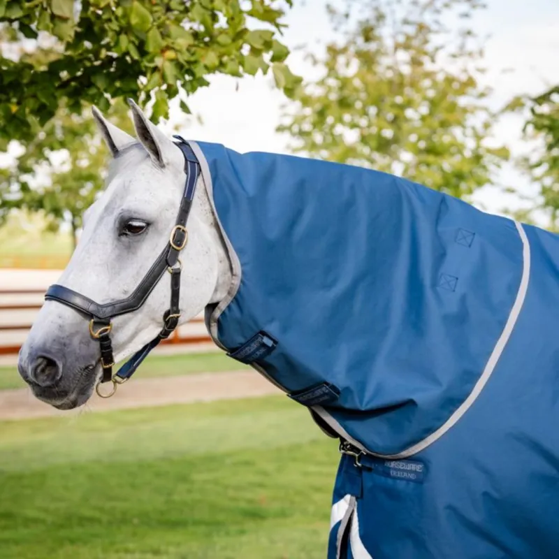 Horseware Ionic Therapy 0g Turnout Rug Hood  - Imperial Blue/Silver Navy