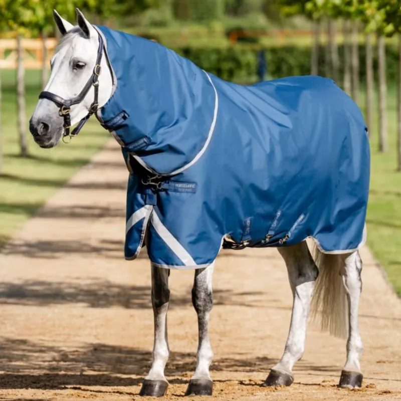 Horseware Ionic Therapy 0g Turnout Rug Hood  - Imperial Blue/Silver Navy-1