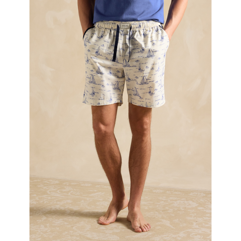 Joules Men's Harford Short Nightwear Set With Packable Travel Bag - Blue-3