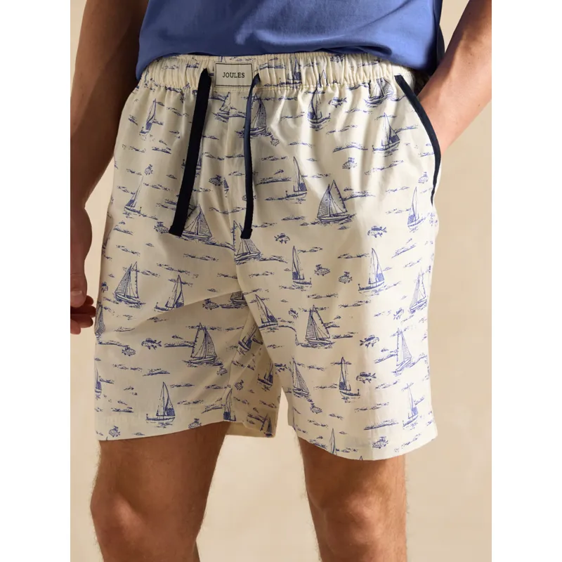 Joules Men's Harford Short Nightwear Set With Packable Travel Bag - Blue-4