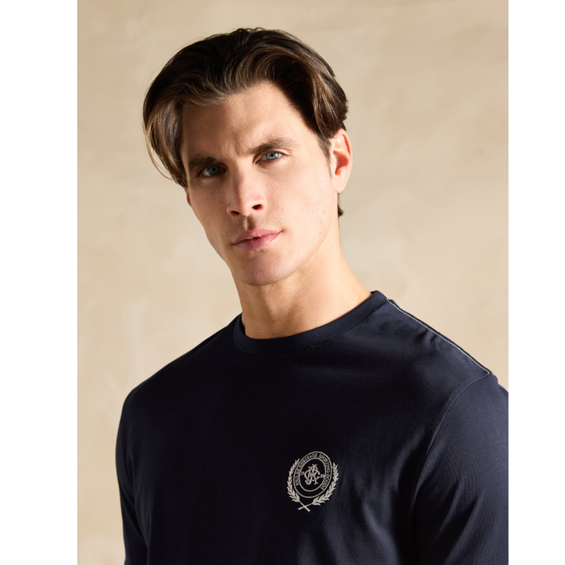 Joules Men's Harford Short Nightwear Set With Packable Travel Bag - Navy-7