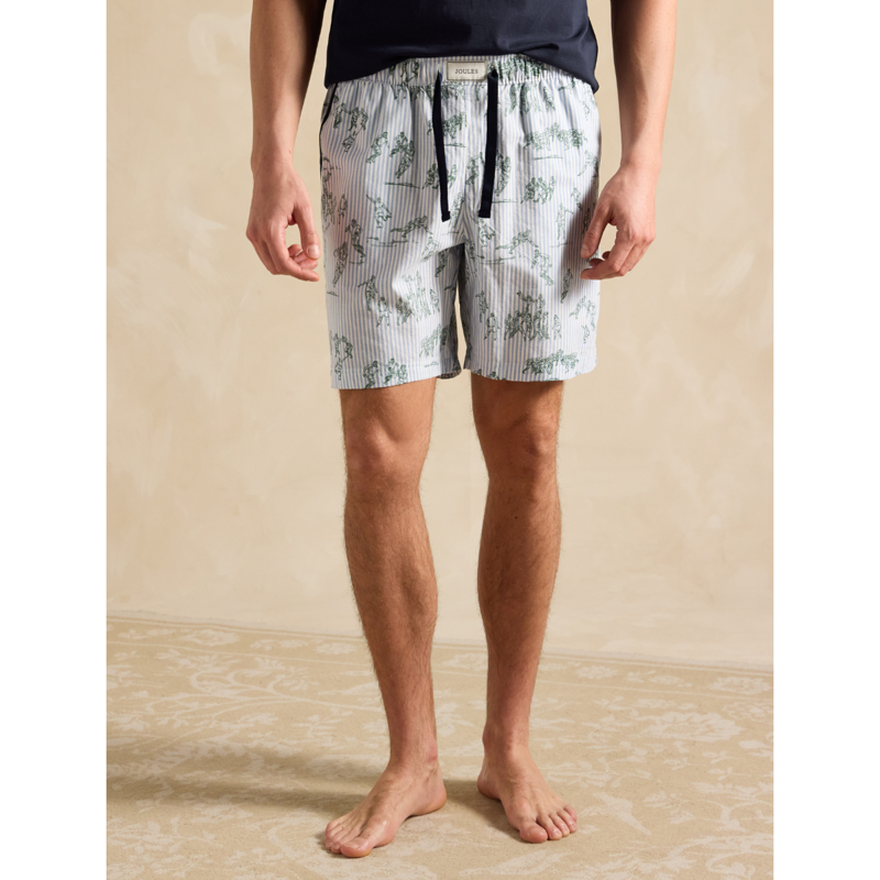 Joules Men's Harford Short Nightwear Set With Packable Travel Bag - Navy-3