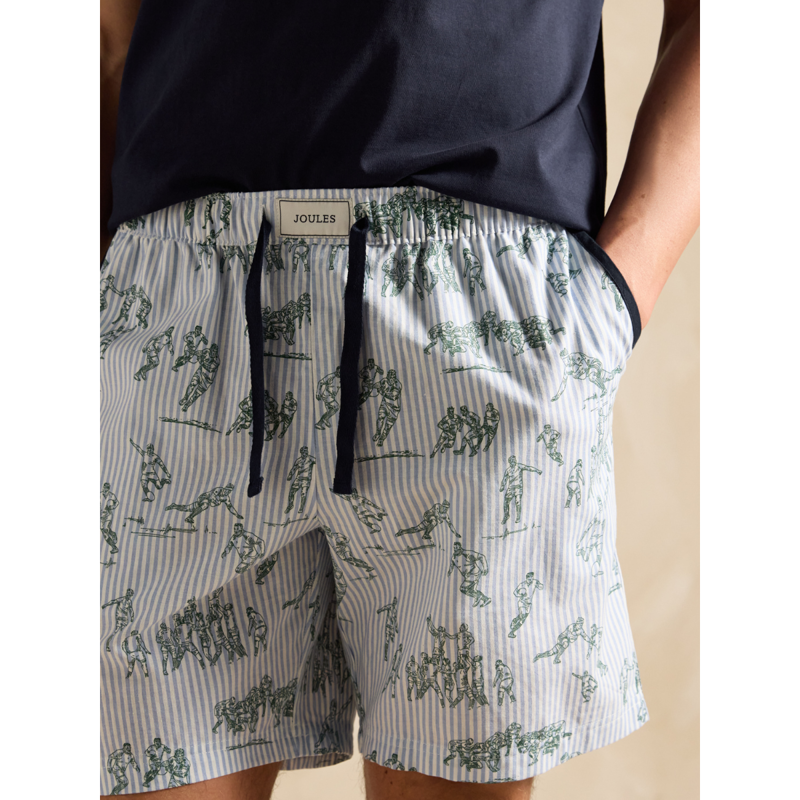 Joules Men's Harford Short Nightwear Set With Packable Travel Bag - Navy-6