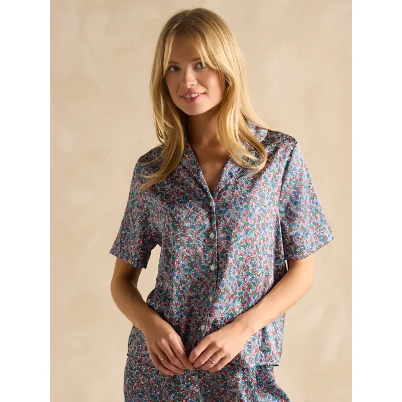 Joules Natalia Satin Short Pyjama Set - Multi Ditsy-4