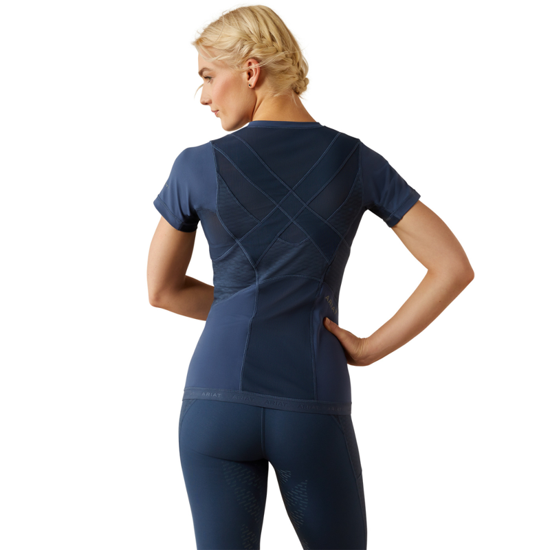 Ariat Women's Ascent Crew 1/4 Zip Baselayer - Dark Denim-1