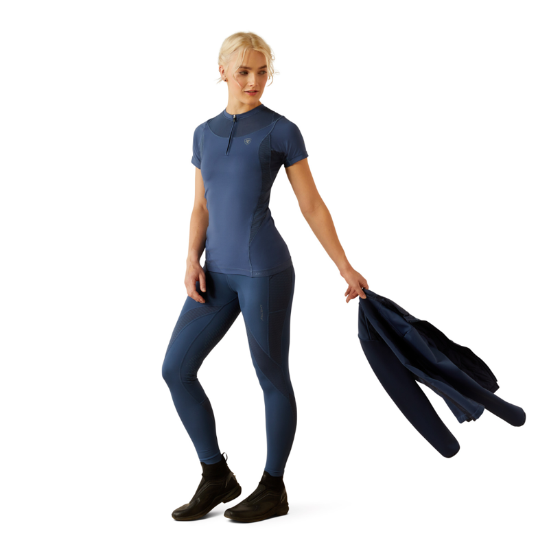 Ariat Women's Ascent Crew 1/4 Zip Baselayer - Dark Denim-4