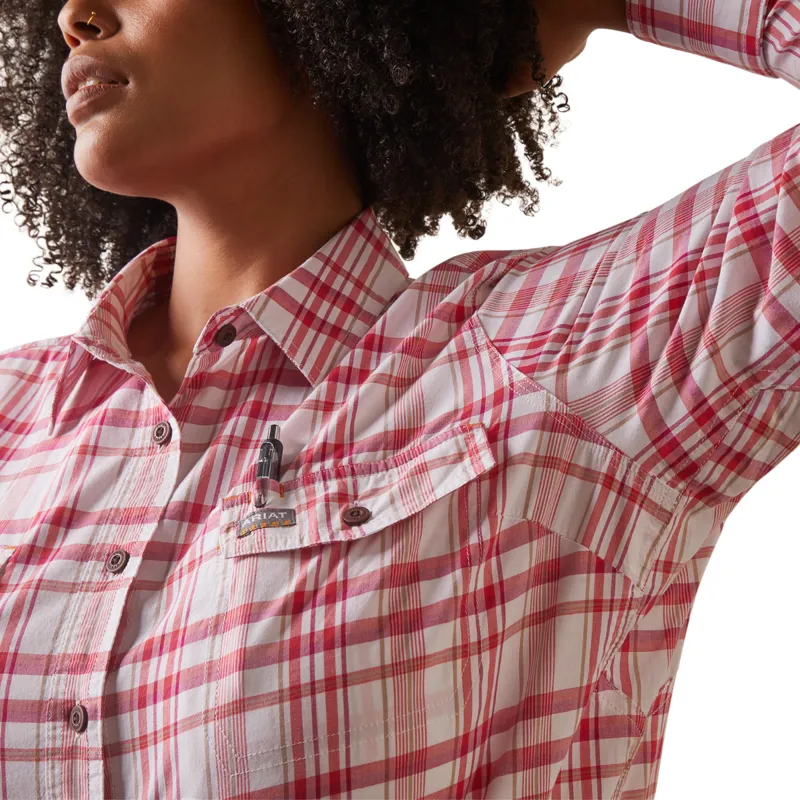 Ariat Women's Rebar Made Tough Durastretch Work- Cherries Julibee Plaid-4