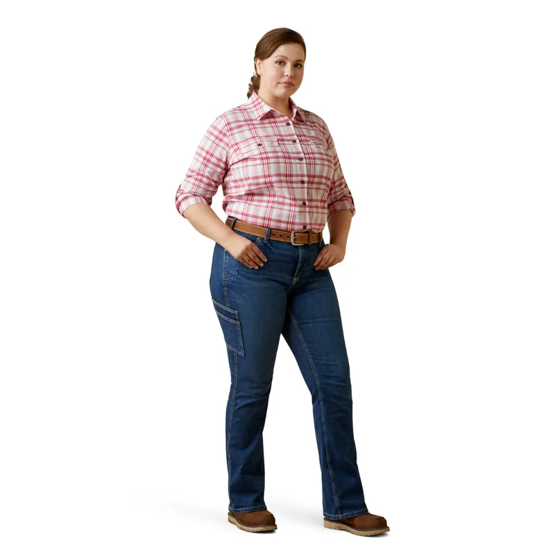 Ariat Women's Rebar Made Tough Durastretch Work- Cherries Julibee Plaid-7