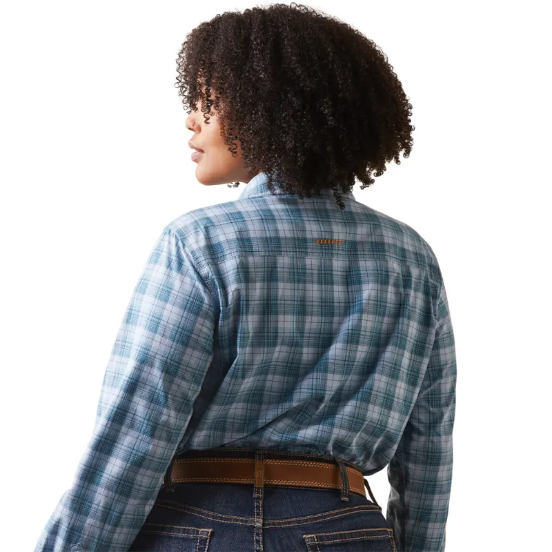 Ariat Women's Rebar Made Tough DuraStretch Work Shirt - Clear Sky Plaid-1