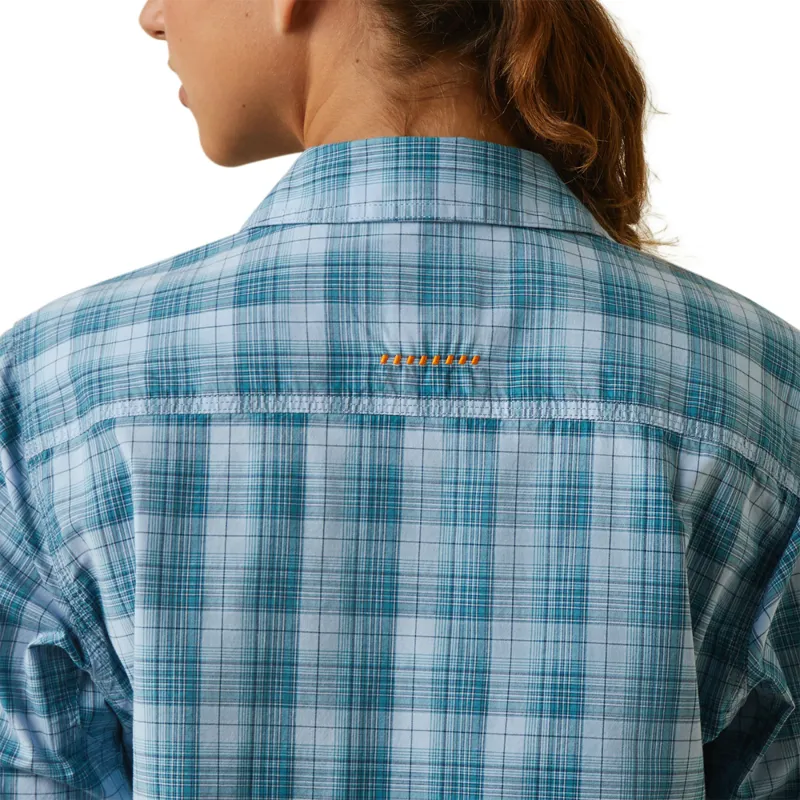 Ariat Women's Rebar Made Tough DuraStretch Work Shirt - Clear Sky Plaid-3