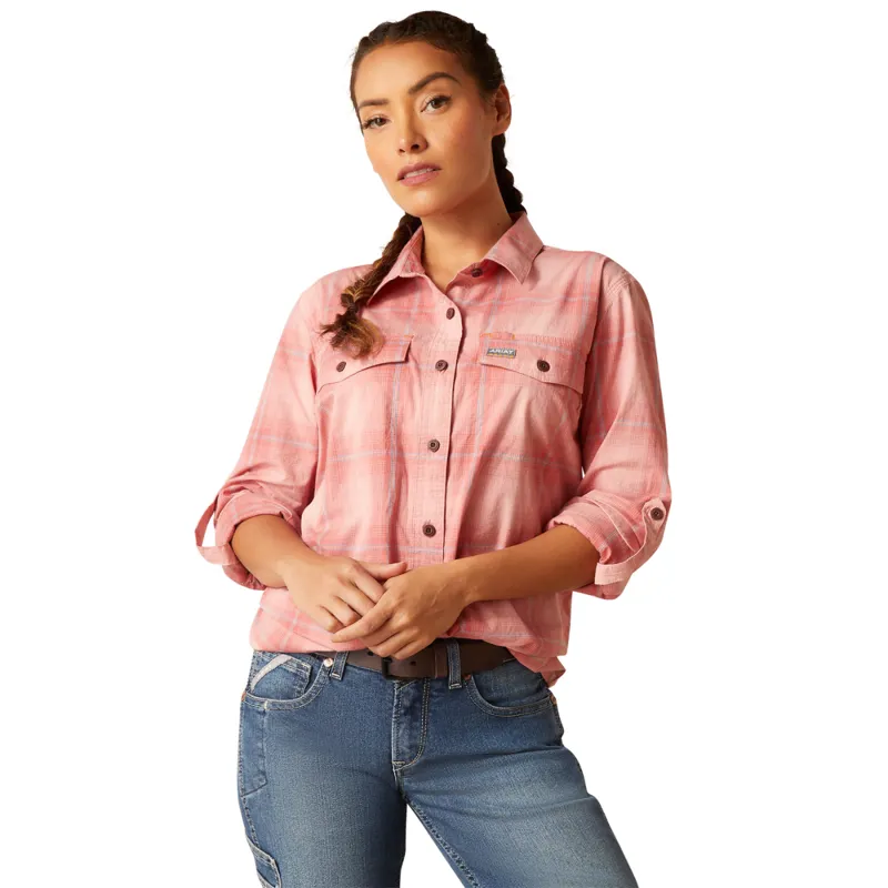 Ariat Women's Rebar Made Tough DuraStretch Work Shirt - Mauveglow Plaid