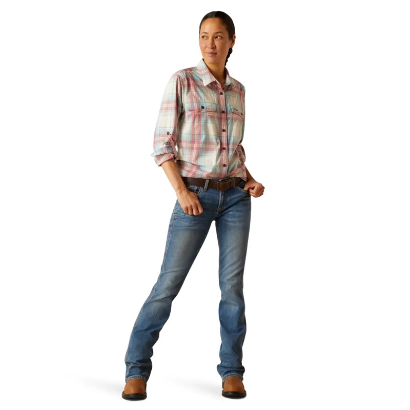 Ariat Women's Rebar Made Tough DuraStretch Work Shirt - Vanilla Ice Plaid-5