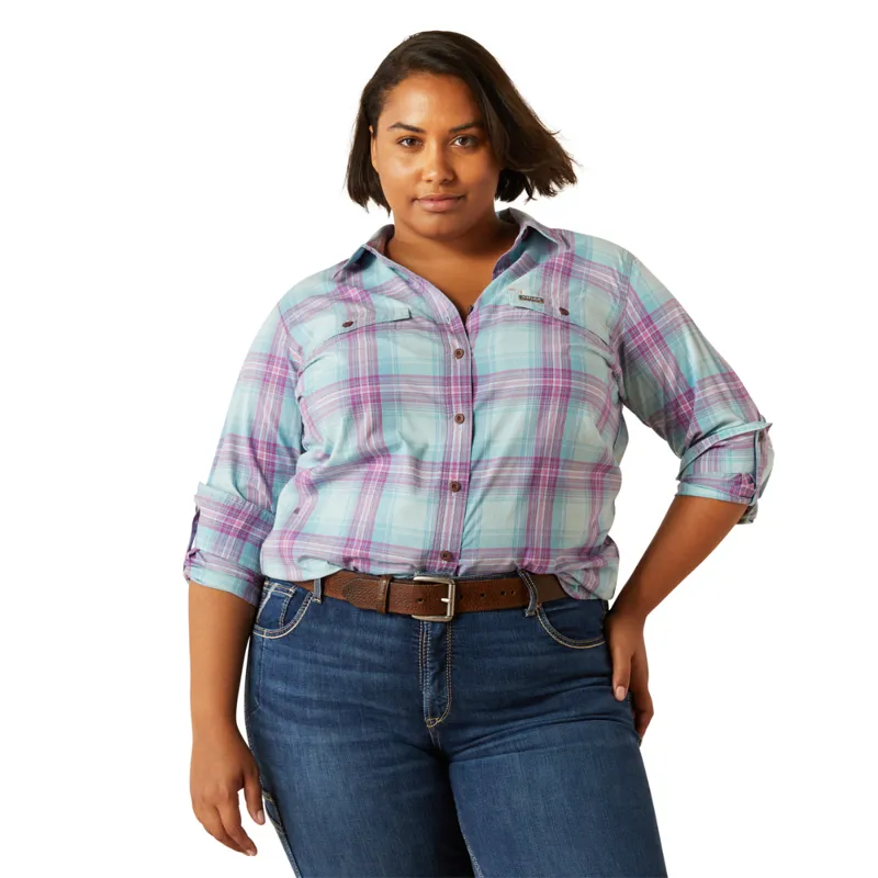 Ariat Women's Rebar Made Tough DuraStretch Work Shirt - Aquatic